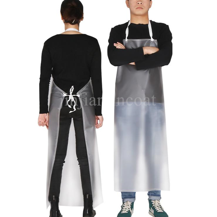 Restaurant Butcher Clean Kitchen Waterproof Chemical Resistant Transparent PVC Back Tie Apron