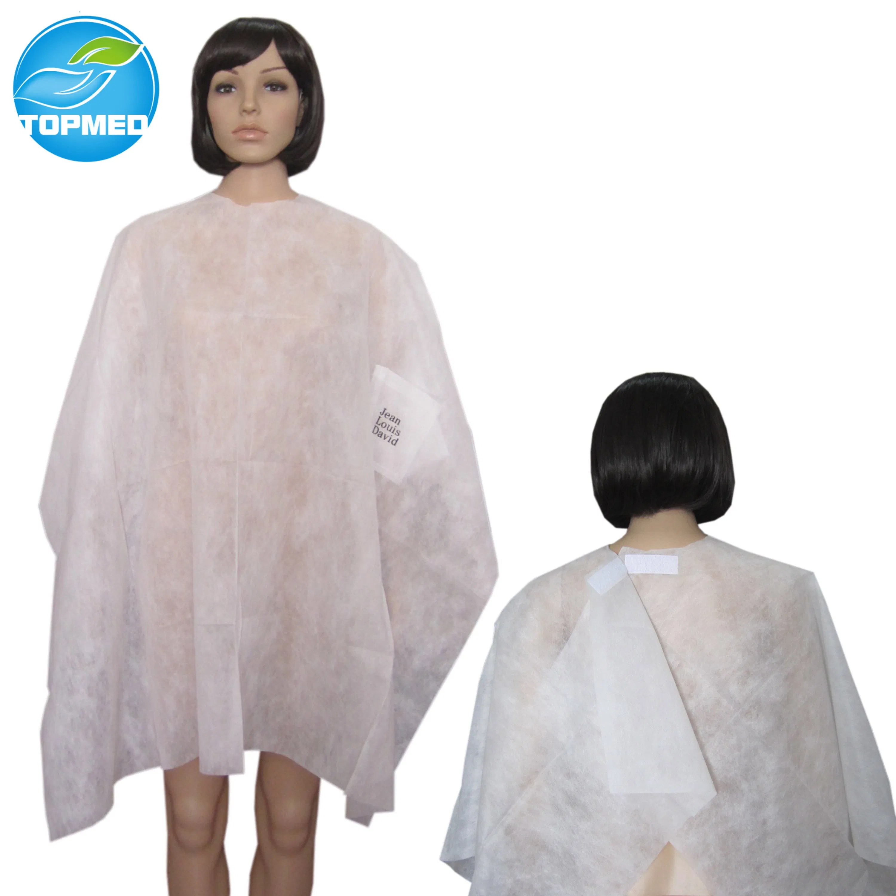 Disposable PP SMS Nonwoven Hair Cutting Cape Salon Hair Apron