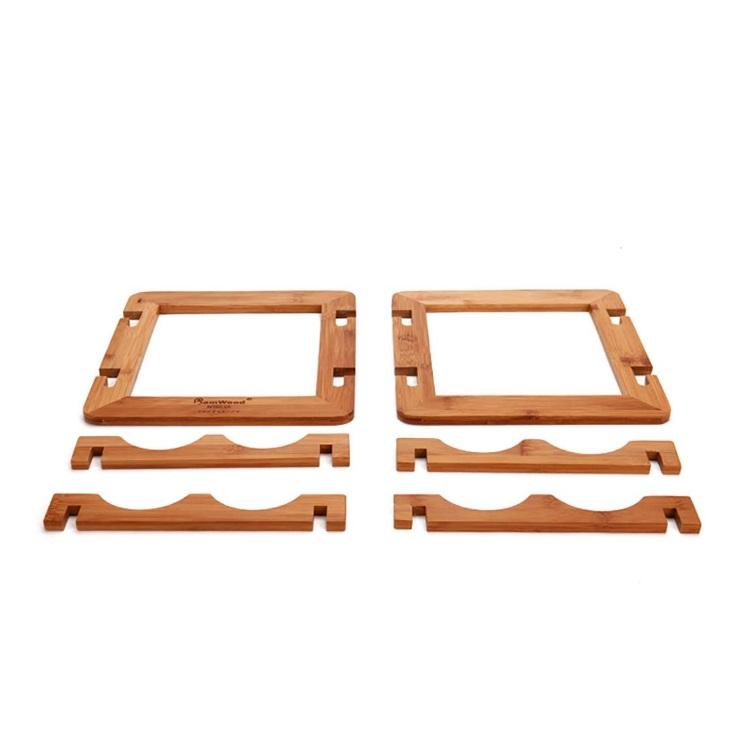 Elegant Bamboo Wine Holder Rack Durable Storage Decorative Counter Display Stand for Store, Kitchen, Bar Use