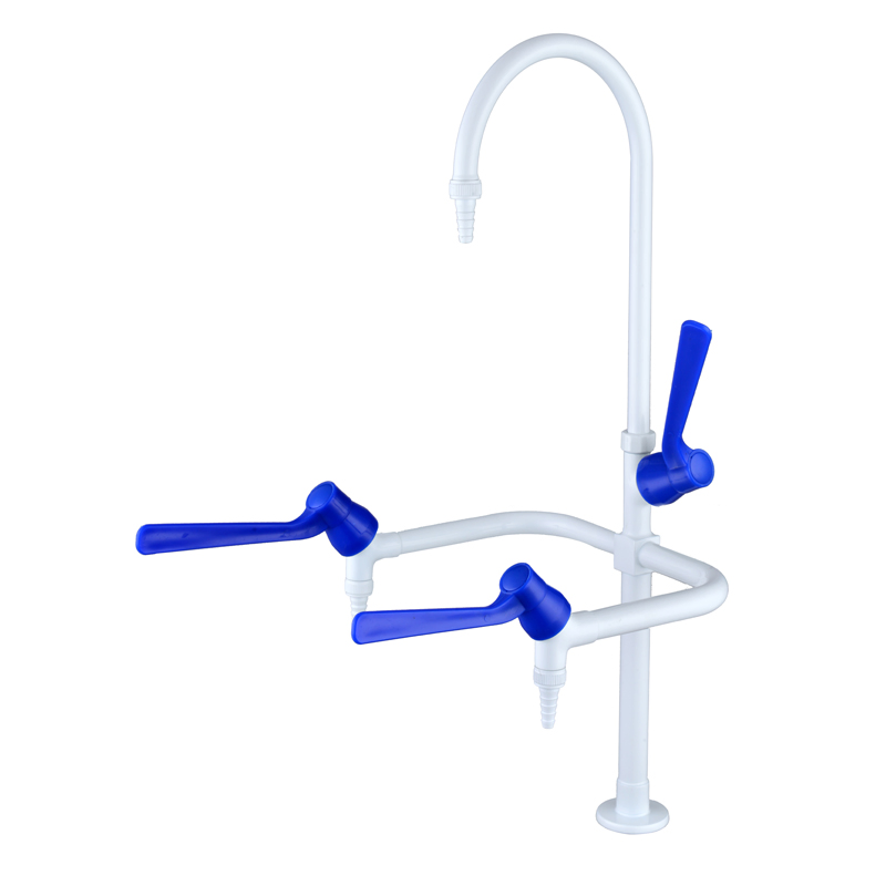 Лабораторный кран трехходовой премиум из латуни