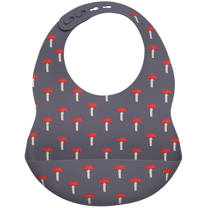 New Baby Item Product Wholesale Printing Silicone Feeding Bibs