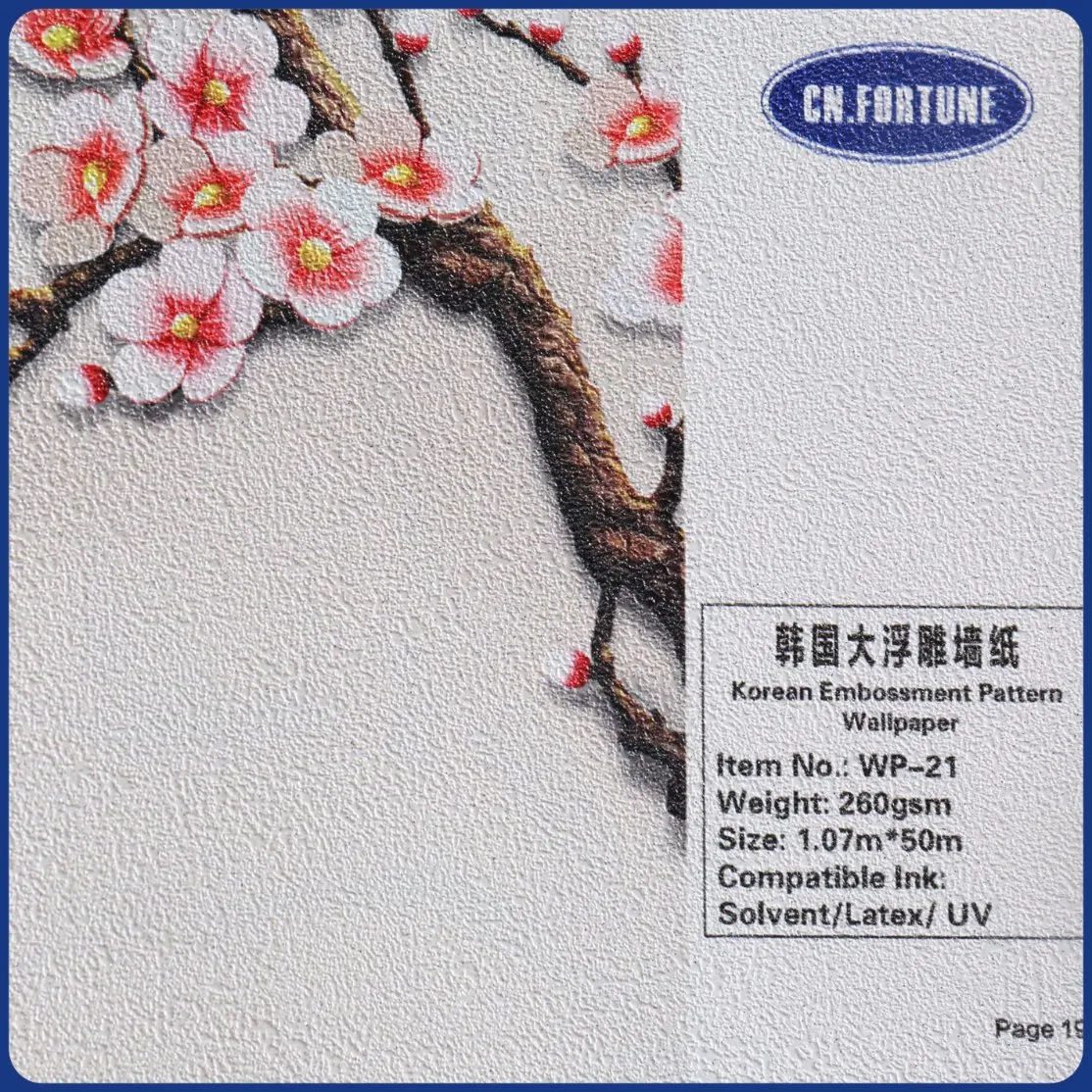 Korean Embossement Pattern Wallpaper with Silver Glitters and Beautiful Lustre