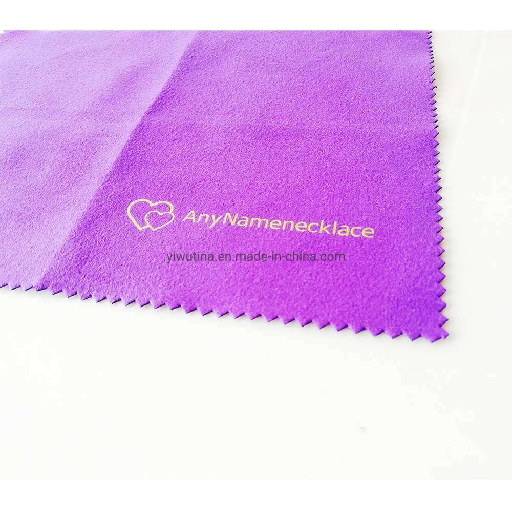 Hot Stamping Purple Microfiber Glass Cloths and Watch Cleaning Cloth
