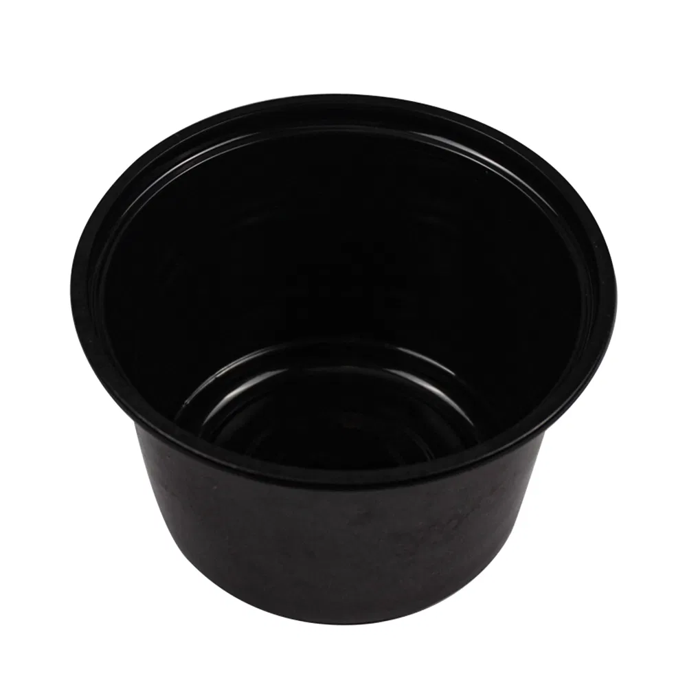 Disposable Plastic Tableware 148mm Diameter PP Plastic Bowl Black Custom Color for Takeaway