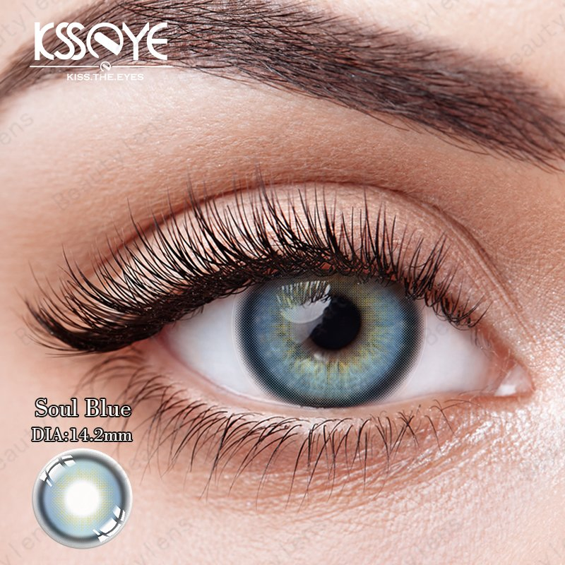 Soul Grey Series 14.2mm Lightweight and Comfortable Monthly Color Contact Lenses for Eyes Correction