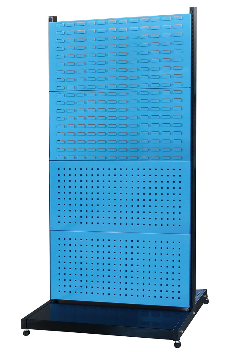 Medium Duty Garage Double Side Shelf with 8 Panel in Blue Color