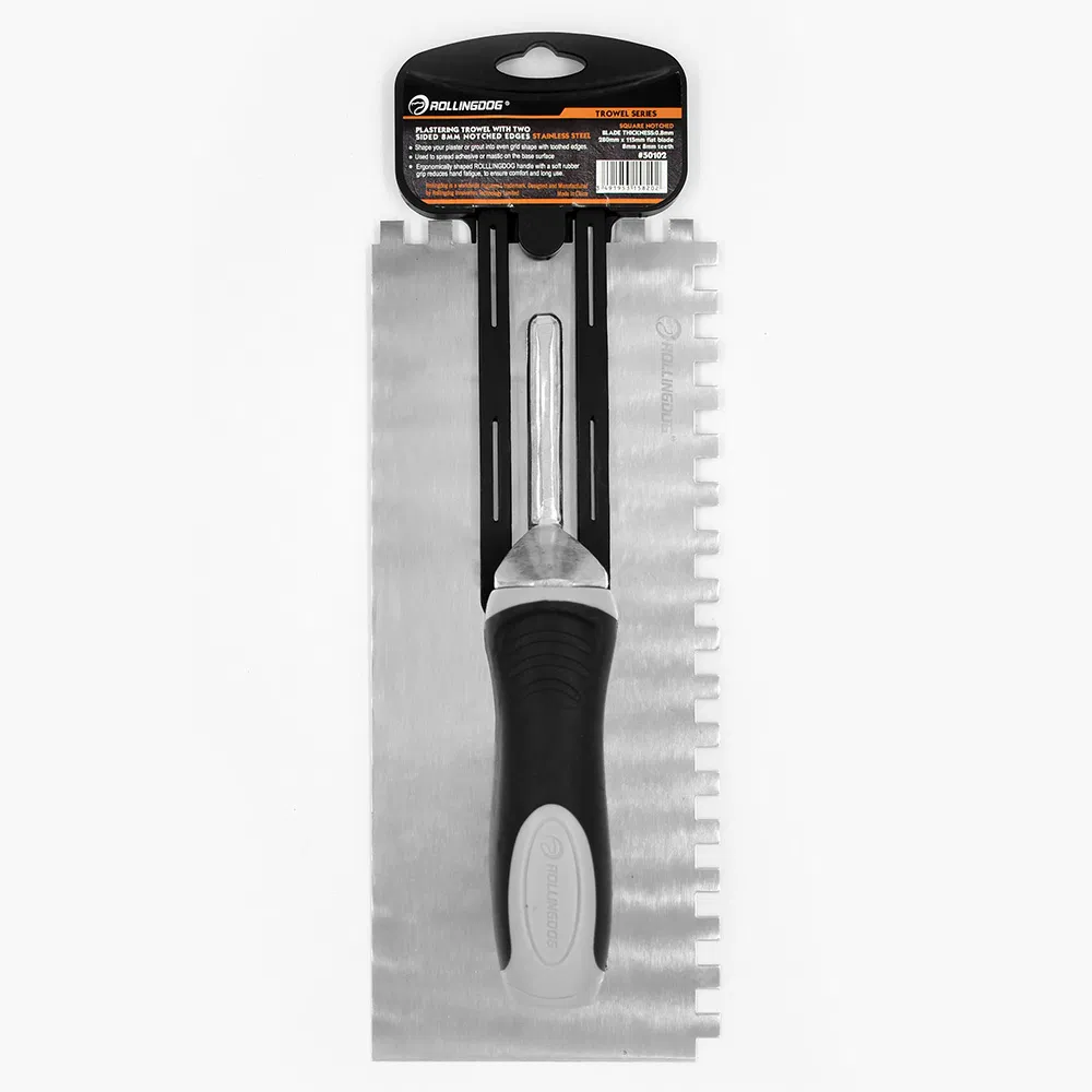 Rollingdog PRO 50102 Polished 420 Stainless Steel Plastering Trowel
