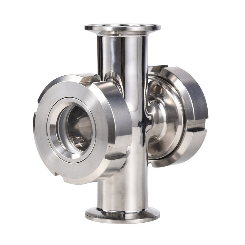 Sanitary Stainless Steel SS304 SS316 Cross Tube Type Sight Glass
