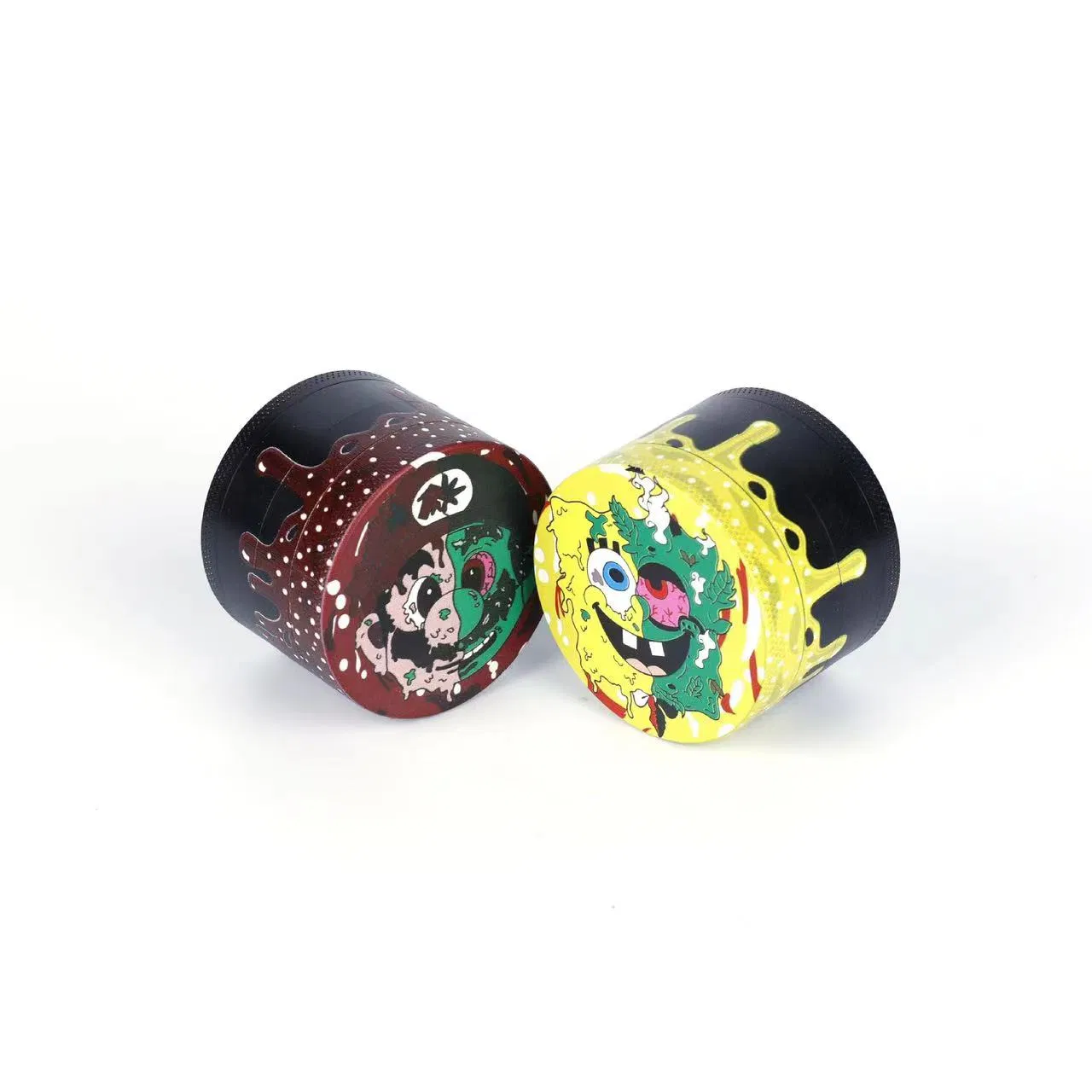 Top Selling New Laser Water Drop Cookies Zinc Alloy Smoke Grinder Four-Layer Laser Smoke Grinder