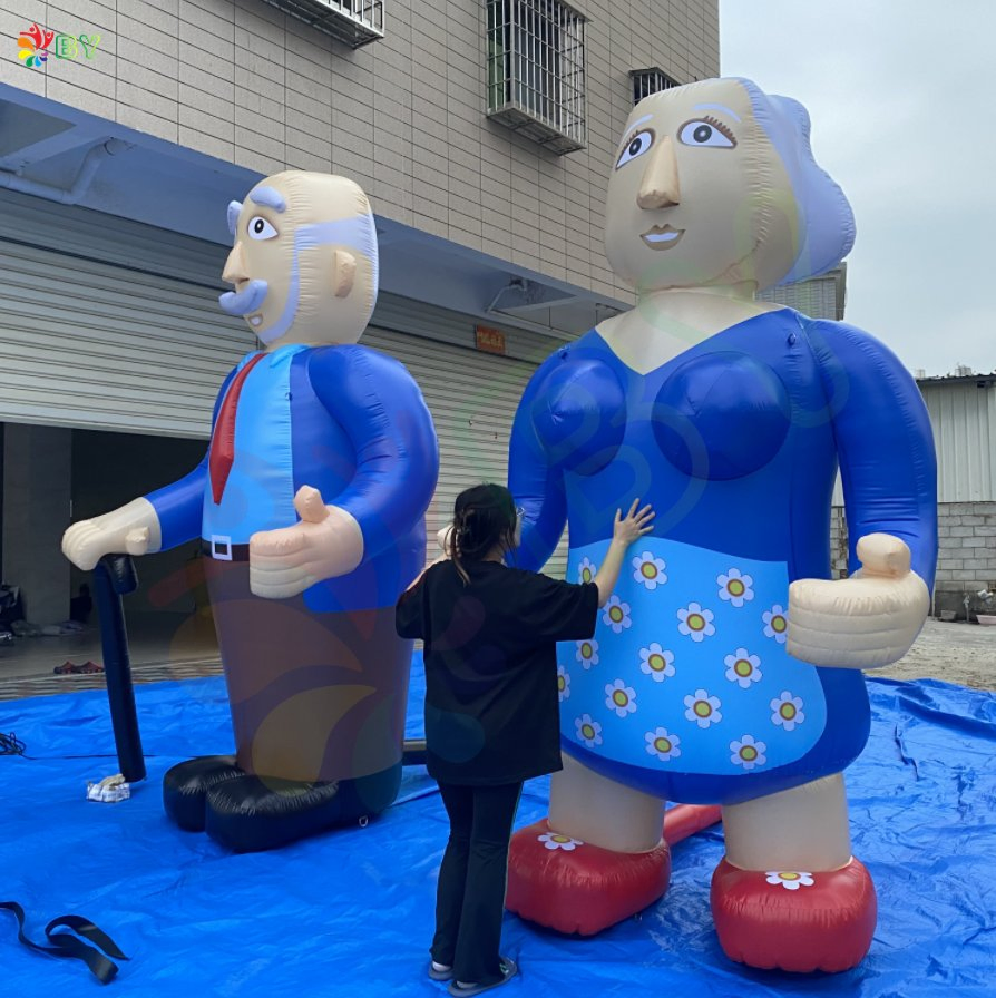 Giant Inflatable Sarah and Abraham Cartoon