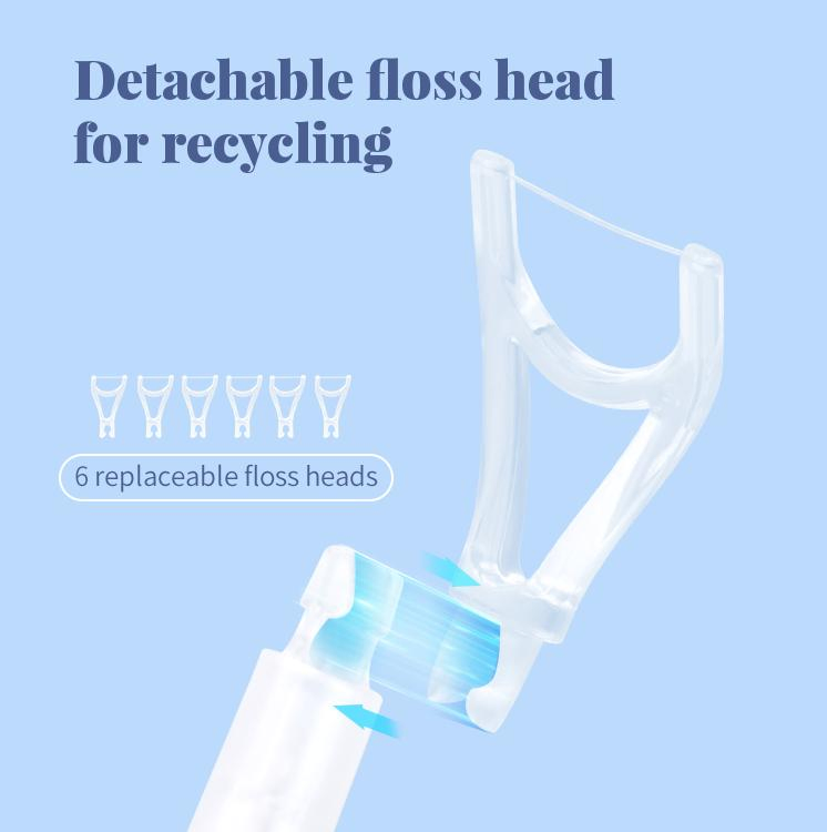 Replaceable Silicone Material Glowing Dental Floss Pick Dental Floss for Cleaning