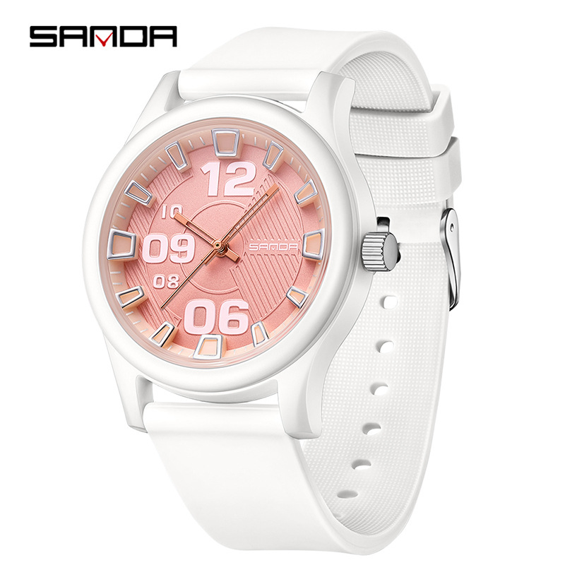 Korean Style Fashion Watch 3D Dial Waterproof Minimalist Quartz Wristwatch for Students