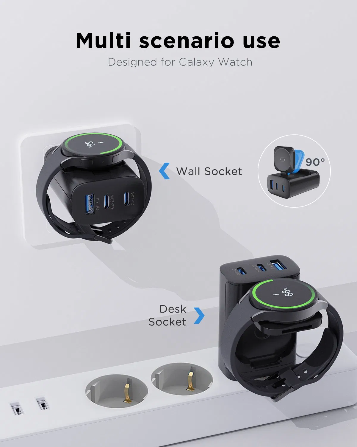 43W Pd QC Multi in One Charging Station for Phone Watch Quick Charger