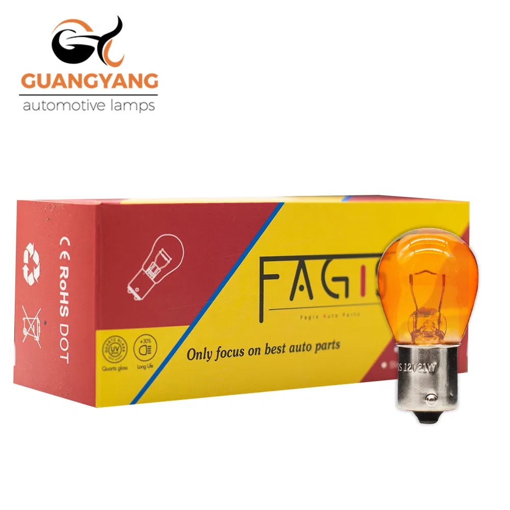 Автолампы галогенные S25 Ba15s 12V 21W янтарные