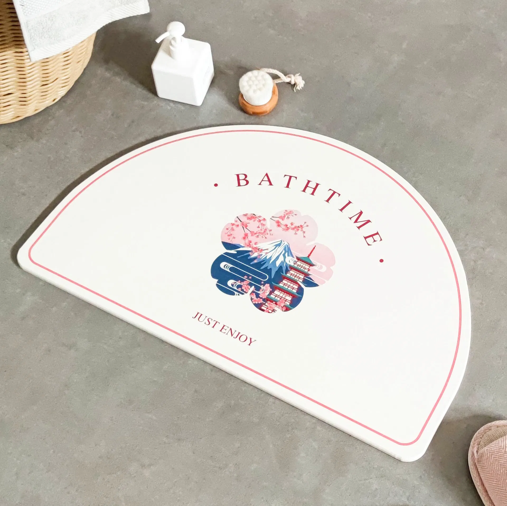 40*60cm Wholesale Natural Non-Slip Super Absorbent Quick Drying Diatomaceous Earth Shower Diatomite Stone Bath Mat