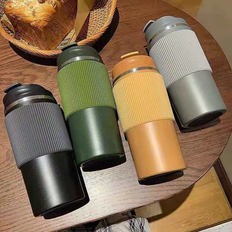 350/500ml Vacuum Tumbler Insulated Flask with Non-Slip Silicone Cover