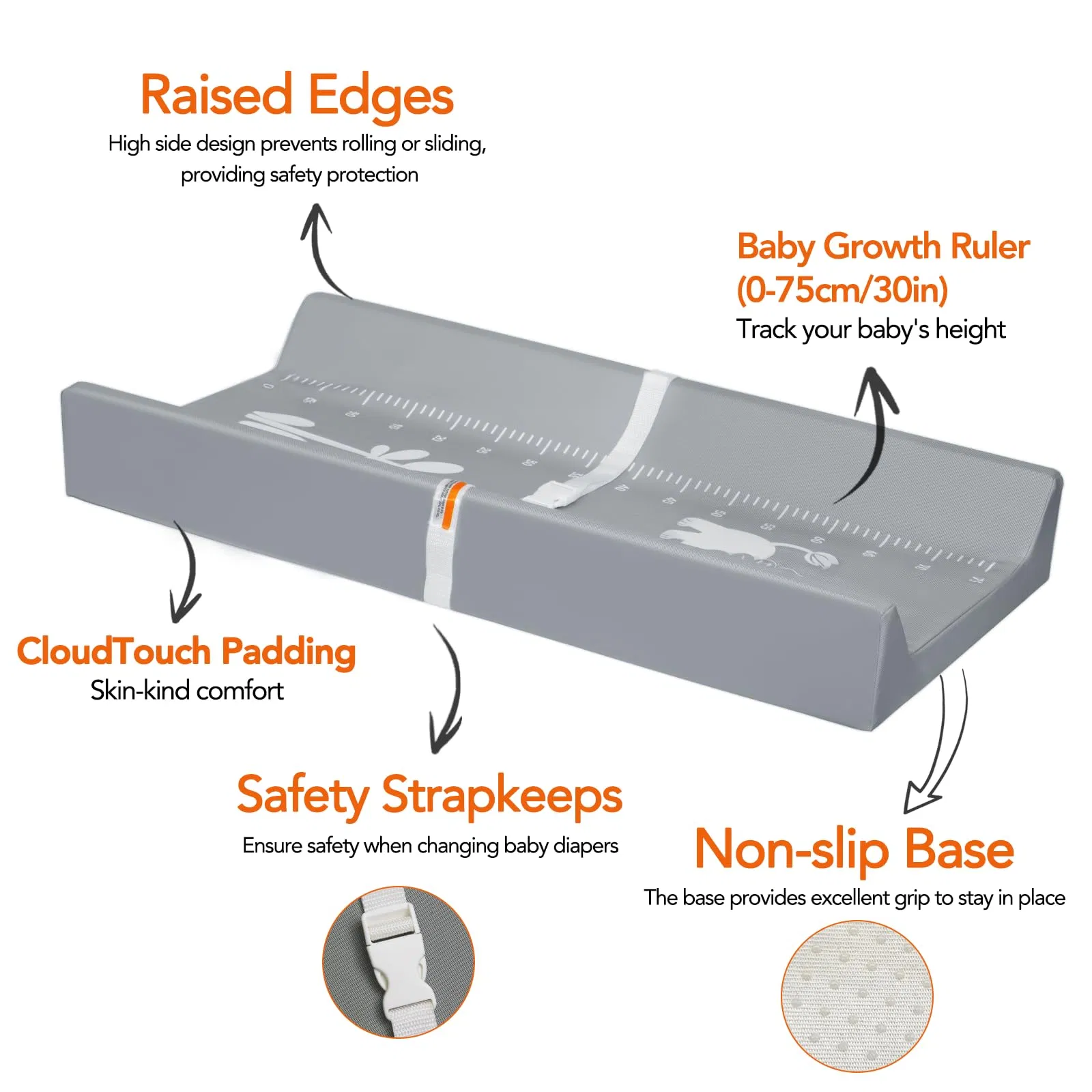 Leather Baby Changing Pad Standard Size Cozy Diaper Changing Pad for Dresser and Table