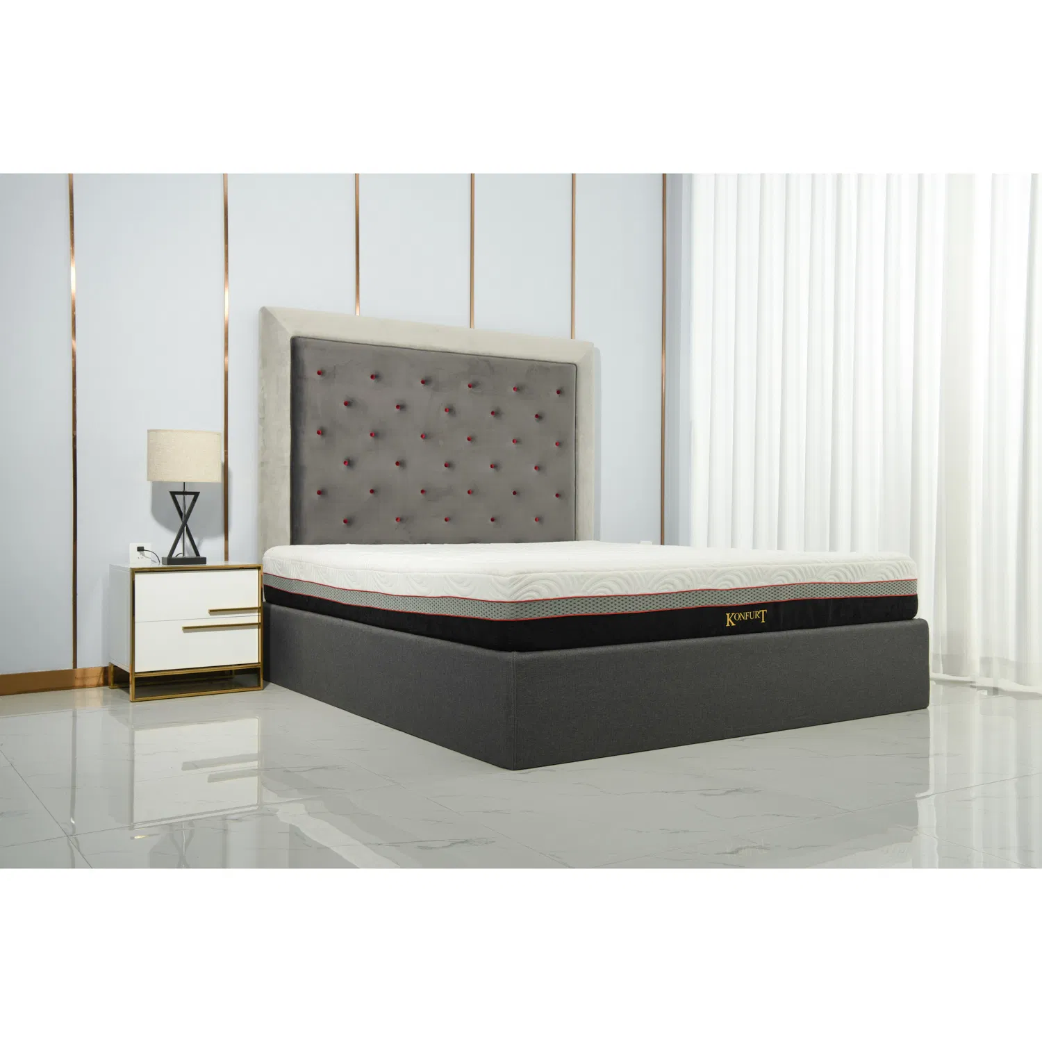 Euro Top King Size Hybrid Pocket Coil Spring Memory Foam Mattress