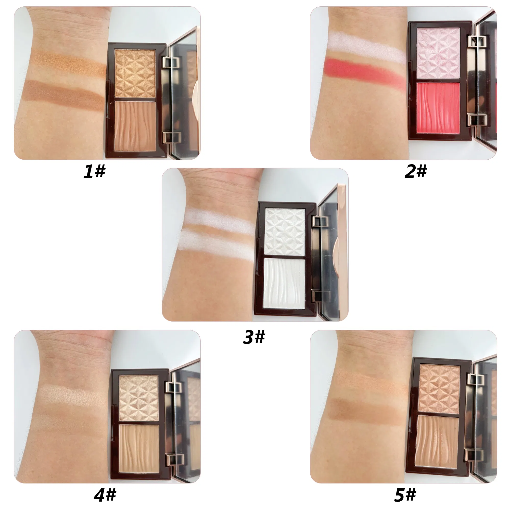 Double Color Blush Palette Highlighters Bronzer Custom Logo