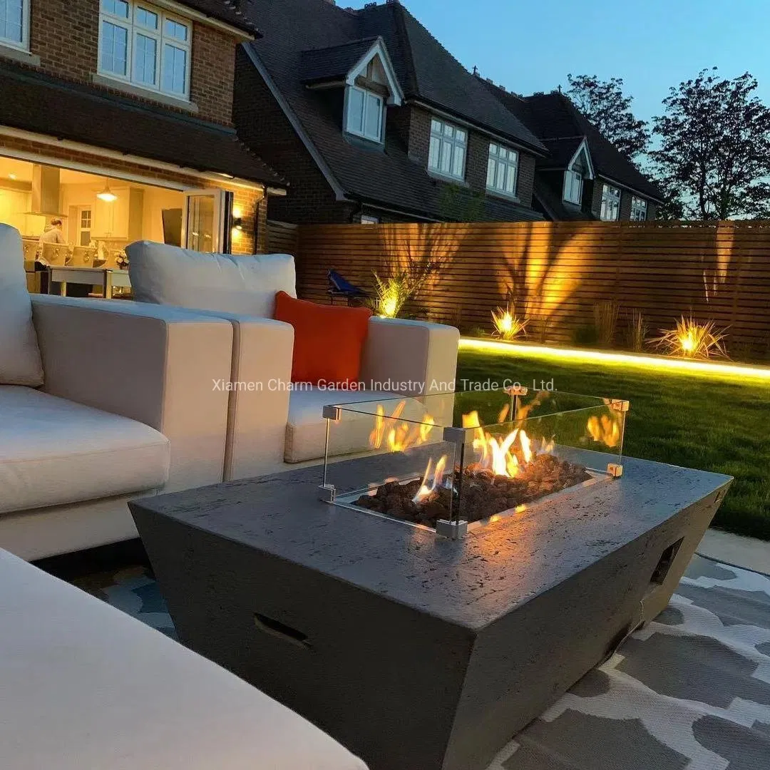 Ready to Ship Charm Garden Outdoor Patio Propane or Natural Gas Modern Fire Pit Table
