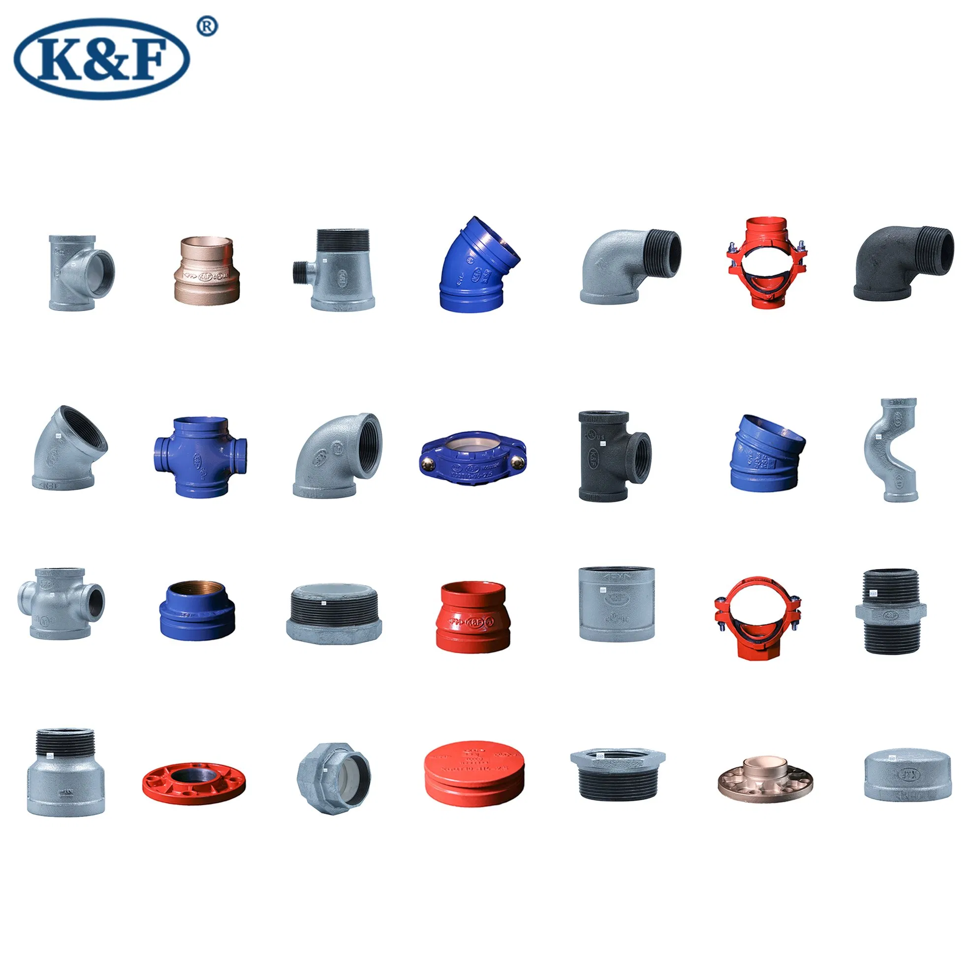 Kanaifu Grooved Fire Control Ductile Iron Pipe Fitting Elbow Tee Coupling Socket Pipe Fitting
