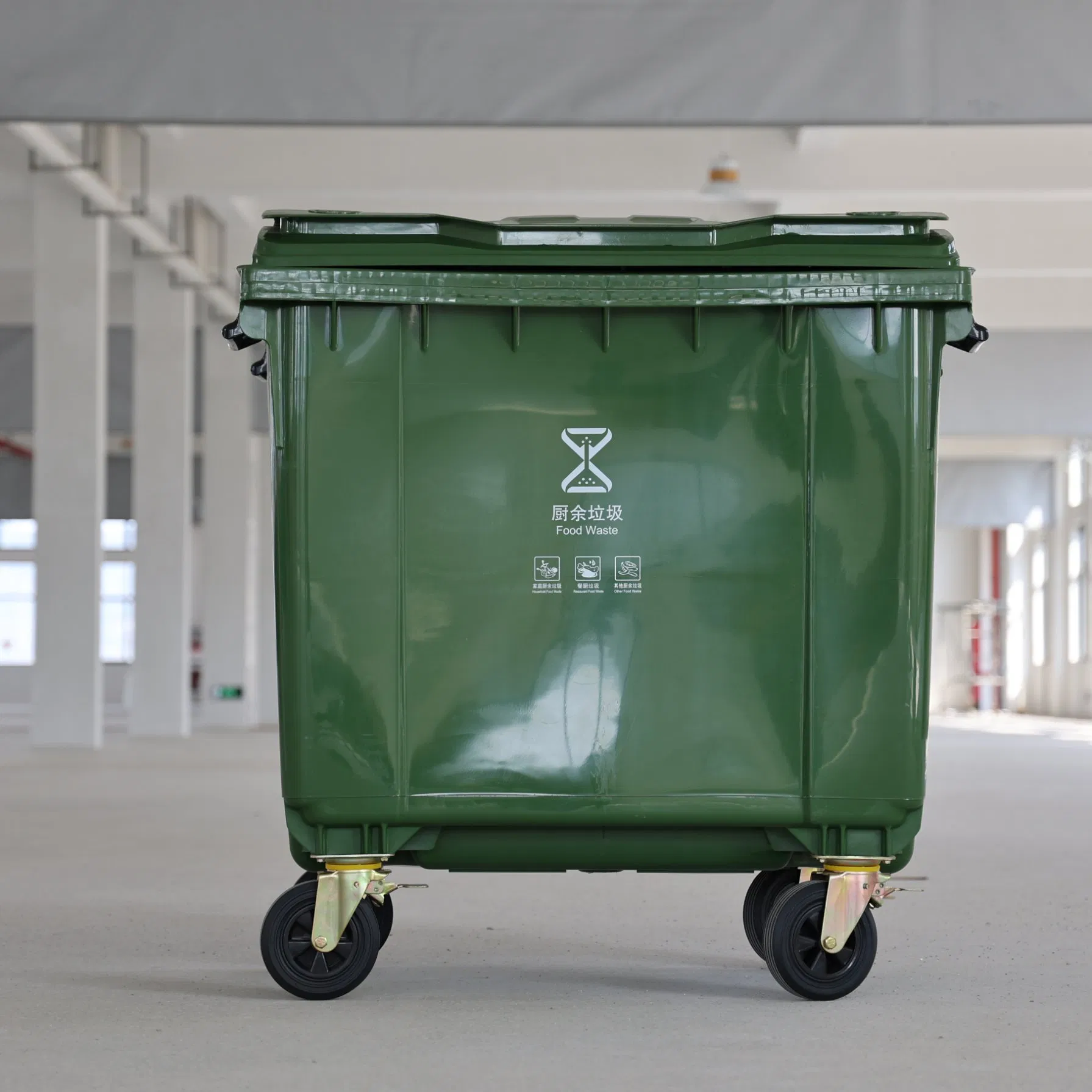 1100L Customized Color Plastic Industrial Dustbin Mobile Waste Bin Garbage Container Trash Can with Four Wheels