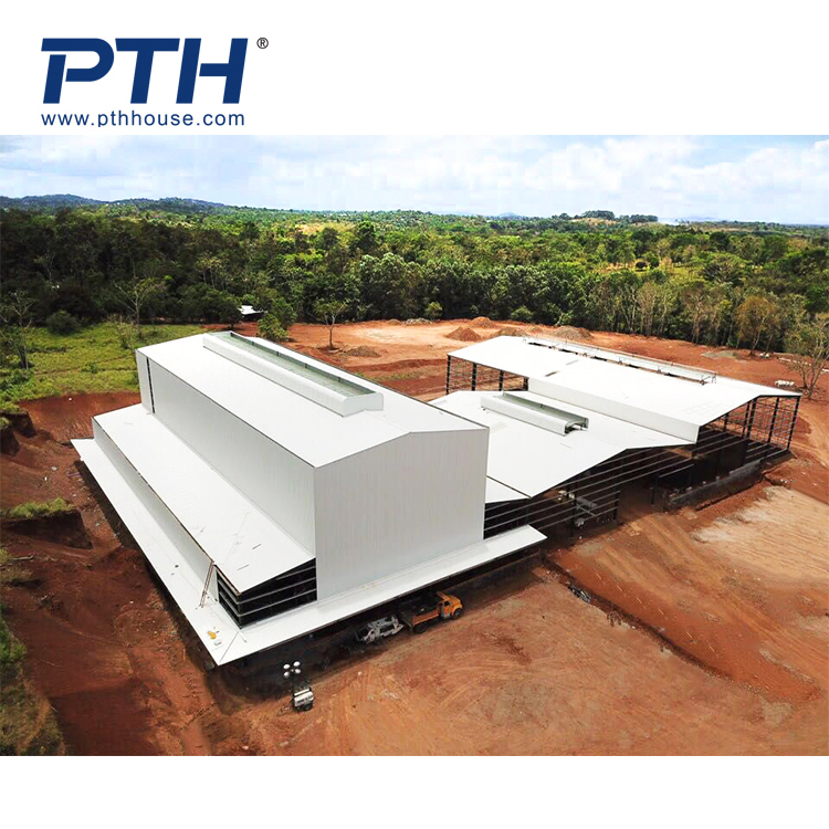 Pth Industry Prefabricated Prefab Fabricated Modular Modern Workshop Warehouse Greenhouse Building Design Galvanized Light Metal Steel Structure