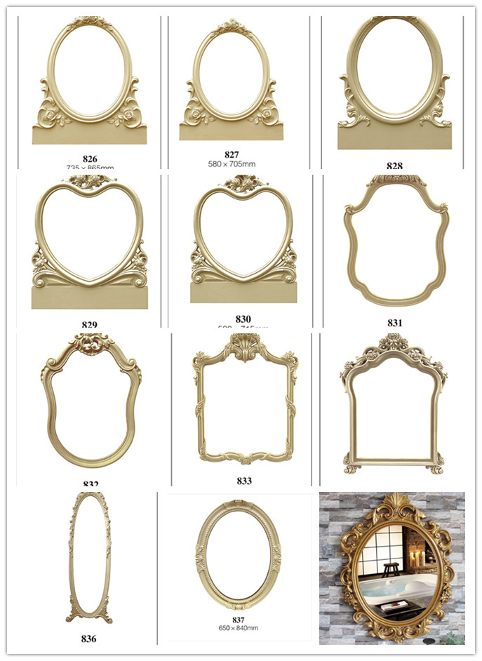 Classic Unique Oval Egg Antique Wall Decorative Decoration Living Frame Makeup Hotel Room Styling Bathroom Framed Mirror