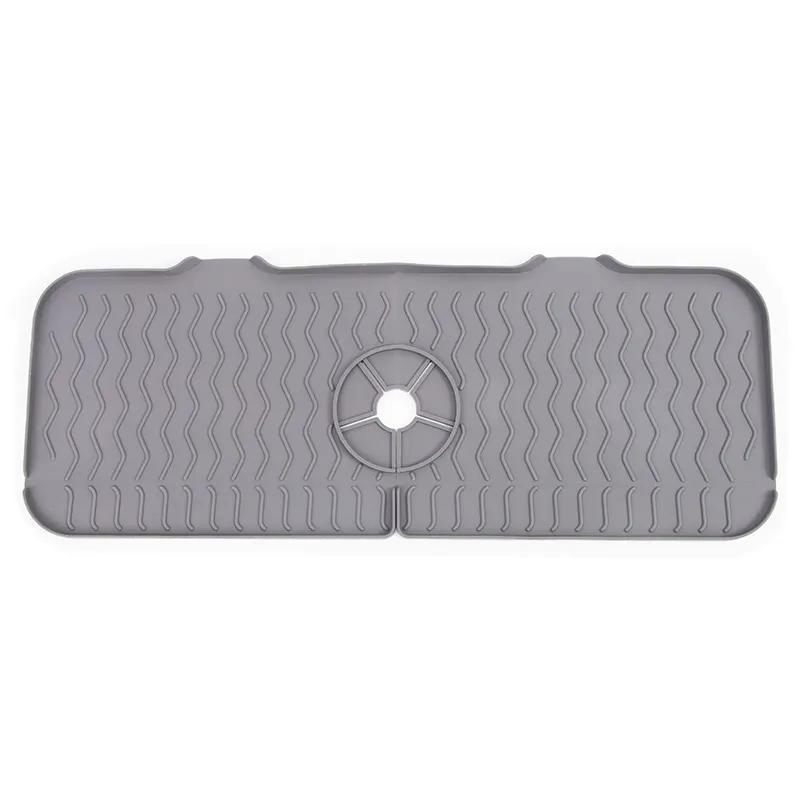 Kitchen Bathroomwater Catcher Absorbent Drain Pad Sink Splash Guard Silicone Faucet Mat