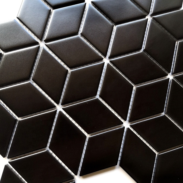 Мозаика для кухни из фарфора под мрамор, алмазная форма