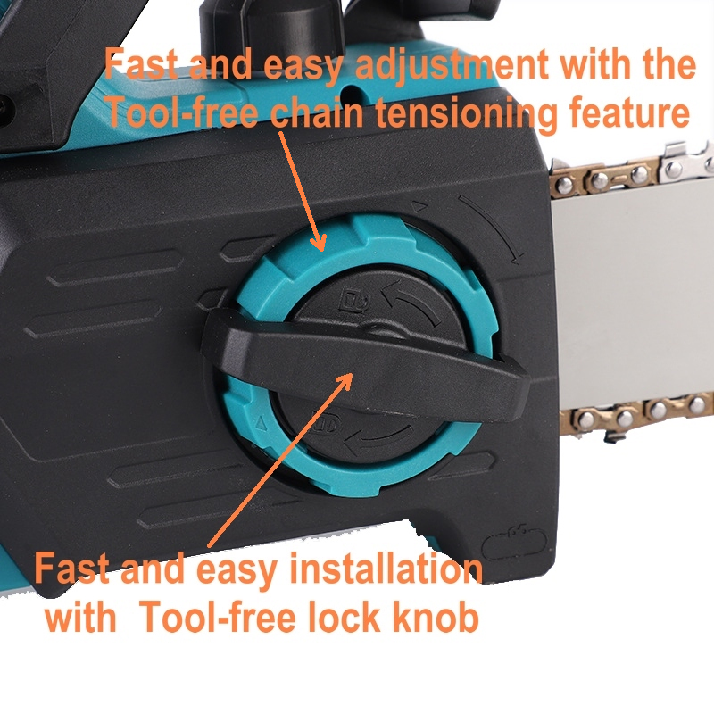 Auto Lubrication Brushless 21V Cordless Battery Chainsaw Electric Chain Saw with Electric Brake