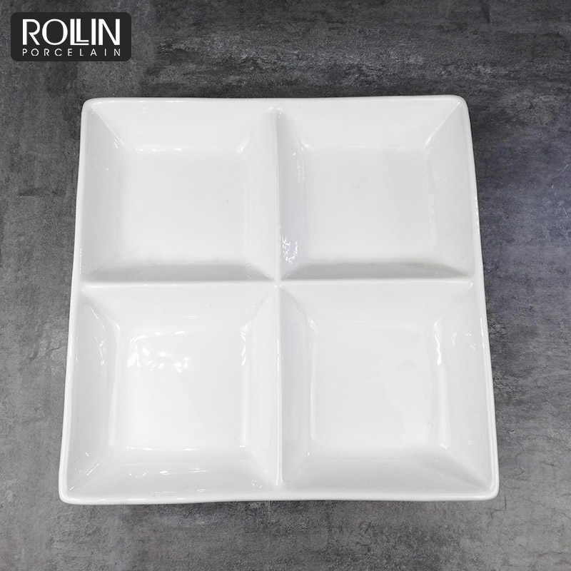 Restaurant Porcelain Divided Plates for Dessert