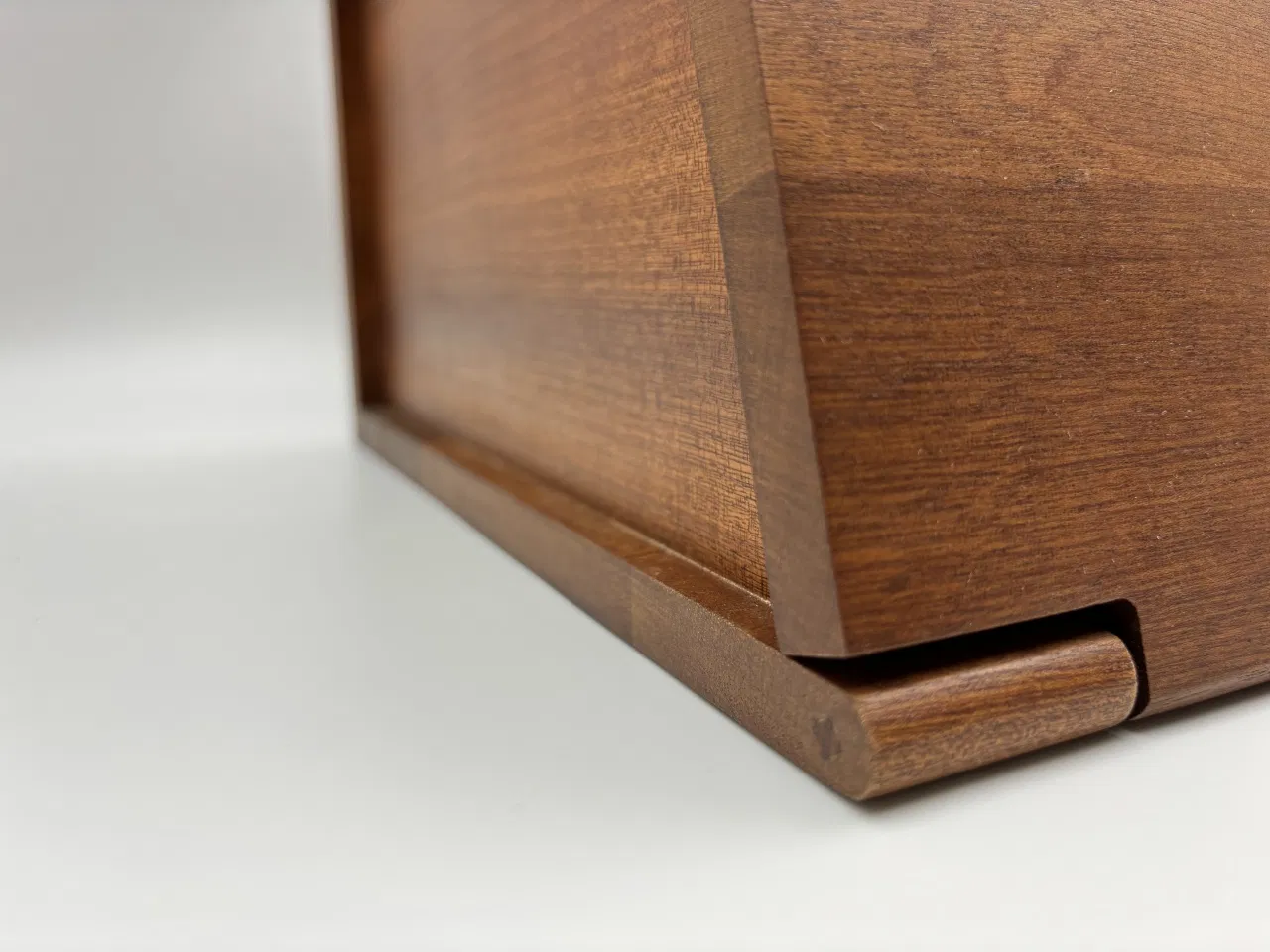 Vintage Acacia Wood Kitchen Counter Bread Box