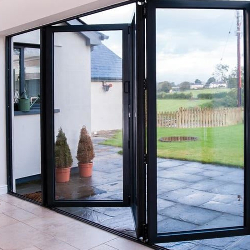 Affordable Aluminum Glass Folding Patio Doors with Germany Hardware