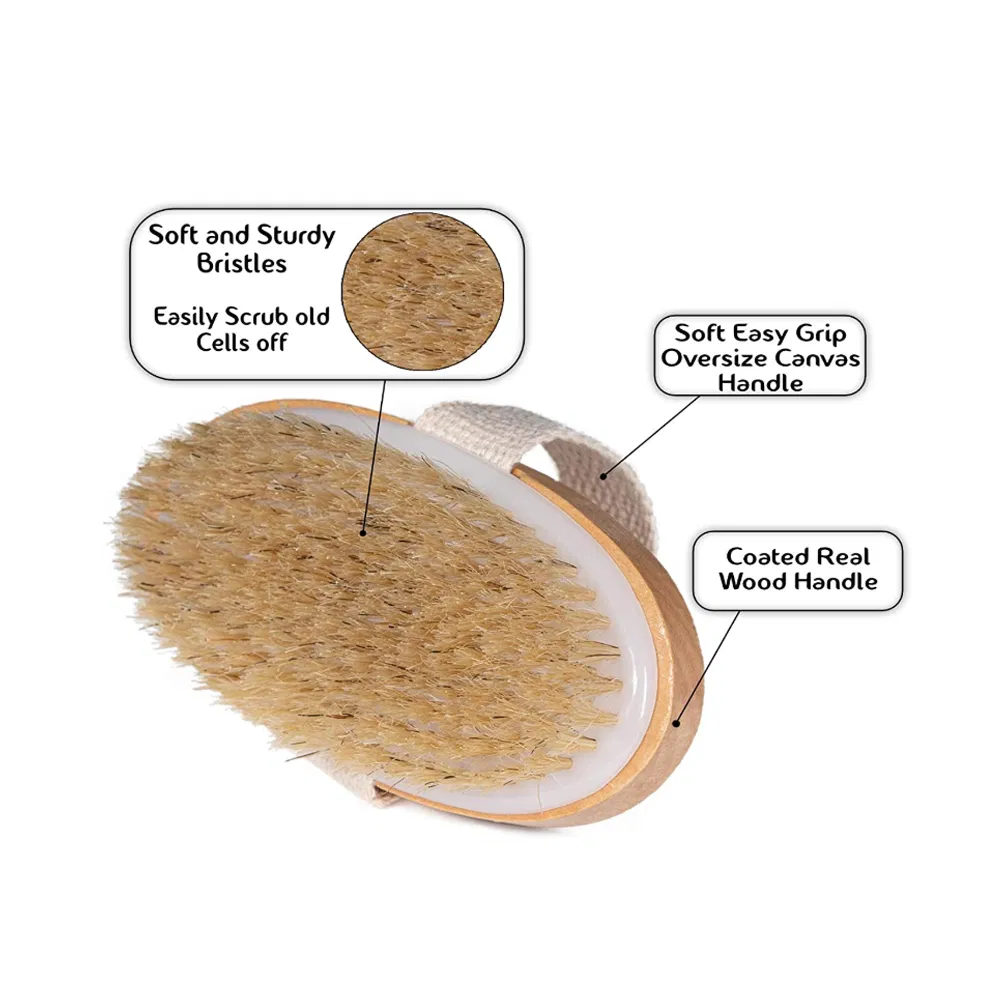 Body Soft Natural Bristle Massage Wooden SPA Bath Shower Brush