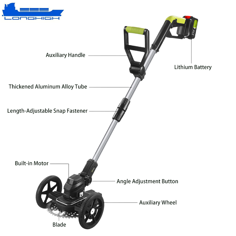 Wheeled Electric Brush Cutter with 21V Power for Garden Tool