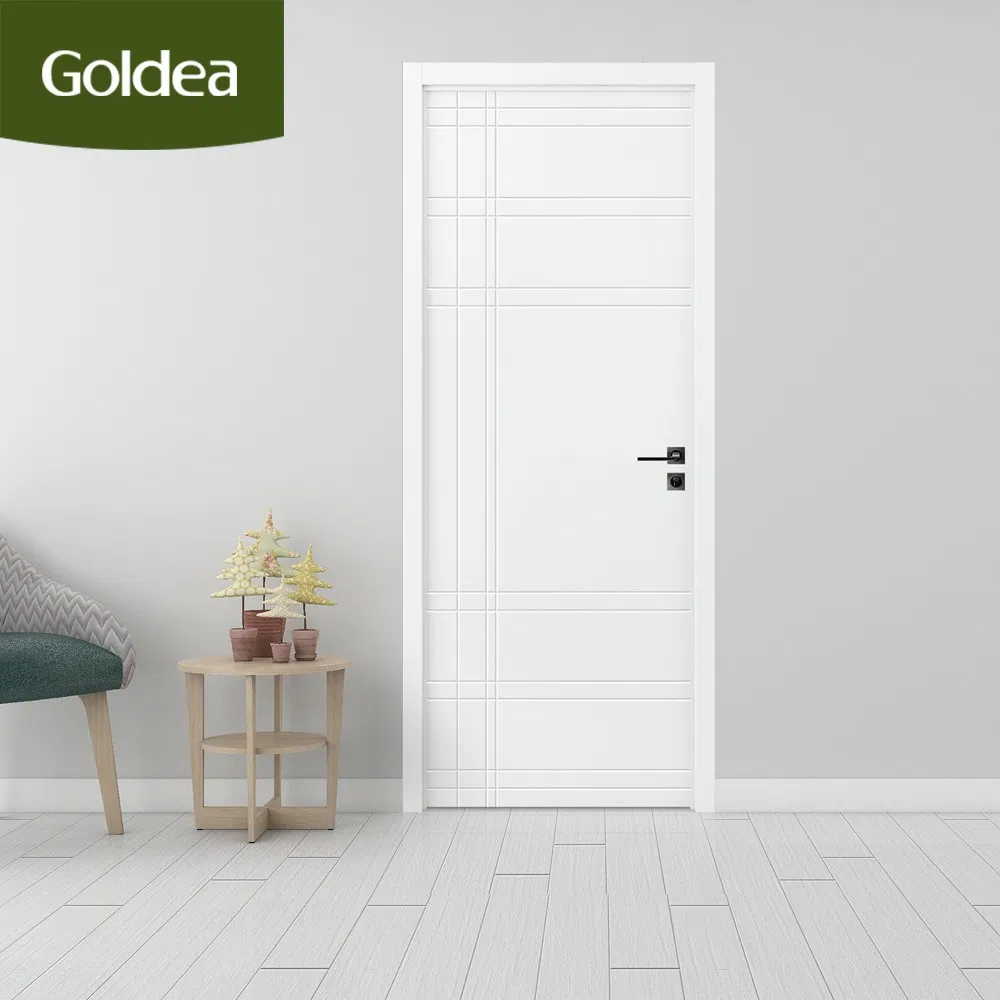 Modern Style Simple Relief Room Interior Entrance MDF PVC Wooden Timber Glass Solid Wood Door