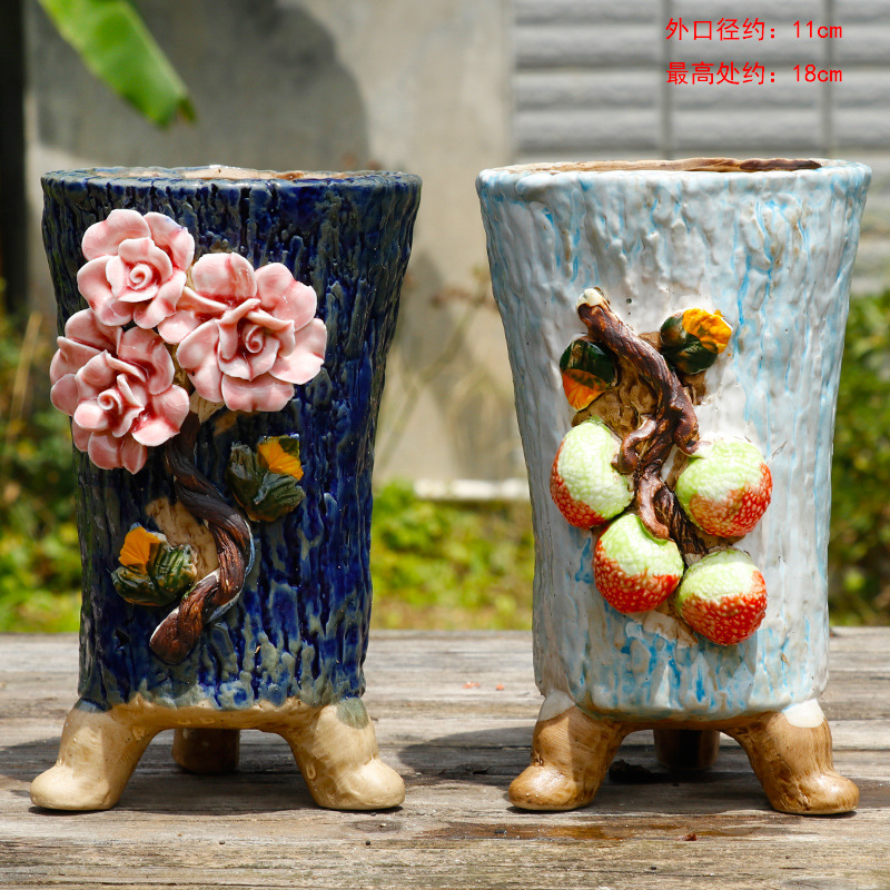 Горшок цветочный ручной работы садовый