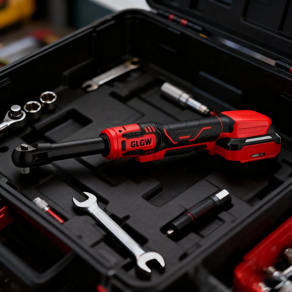 Glgw OEM Lithium Battery Power Tools 20V Electric Ratchet Wrench Cordless Angle Ratchet Wrench