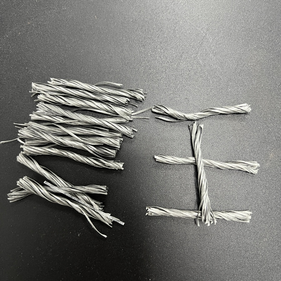 Grey PP Macro Twist Hybrid Fiber for Industrial and Residential Floors