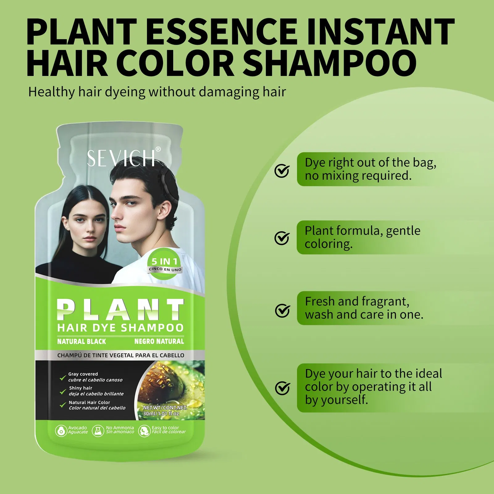 Custom Herbal Multi-Colors Bubble Hair Color Dye Shampoo Foam