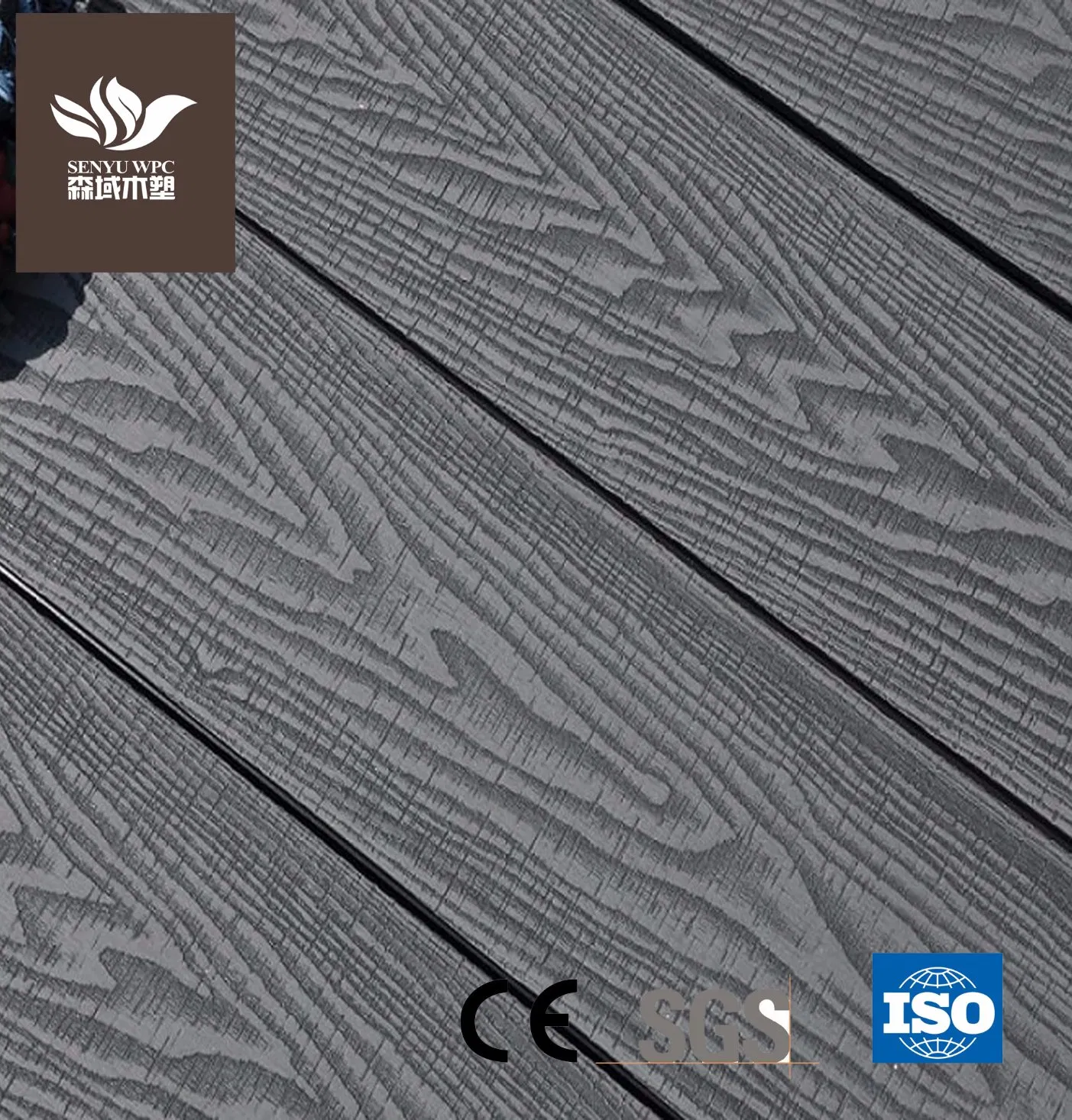 WPC Board Wood Grain Wood Flooring Plastic Composite Decking