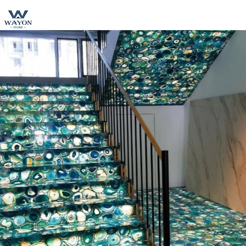 Wayon Gemstone Natural Stone Good Backlit Beautiful Texture Mirror Brightness, Dining Table Table Top Wall Background