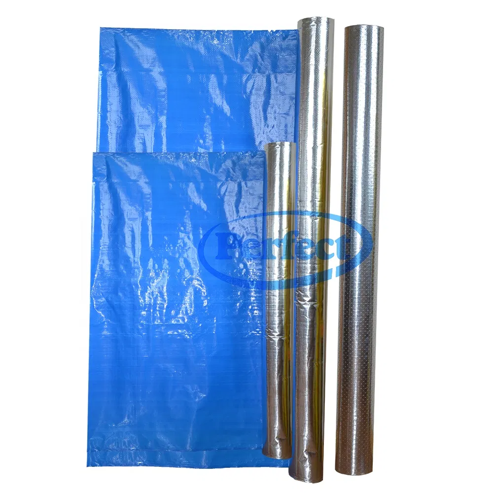Blue Metallic Foil Wrapping Metal Roof Foil Sarking Woven Fabric