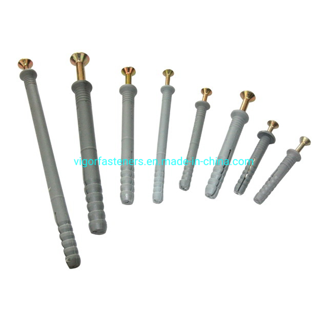 Factory Price Plastic Nylon Hammer Drive Fixing Anchor with Nail Plastic Nylon Anchor Wall Plug Wall Anchor Plastic Drywall Anchor