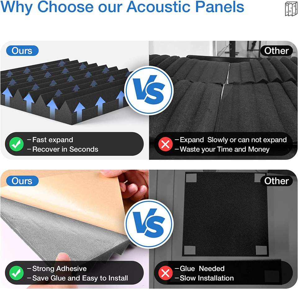 Free Sample Different Size Different Patterns 30*30cm Acoustic Foam Soundproof for Rooms