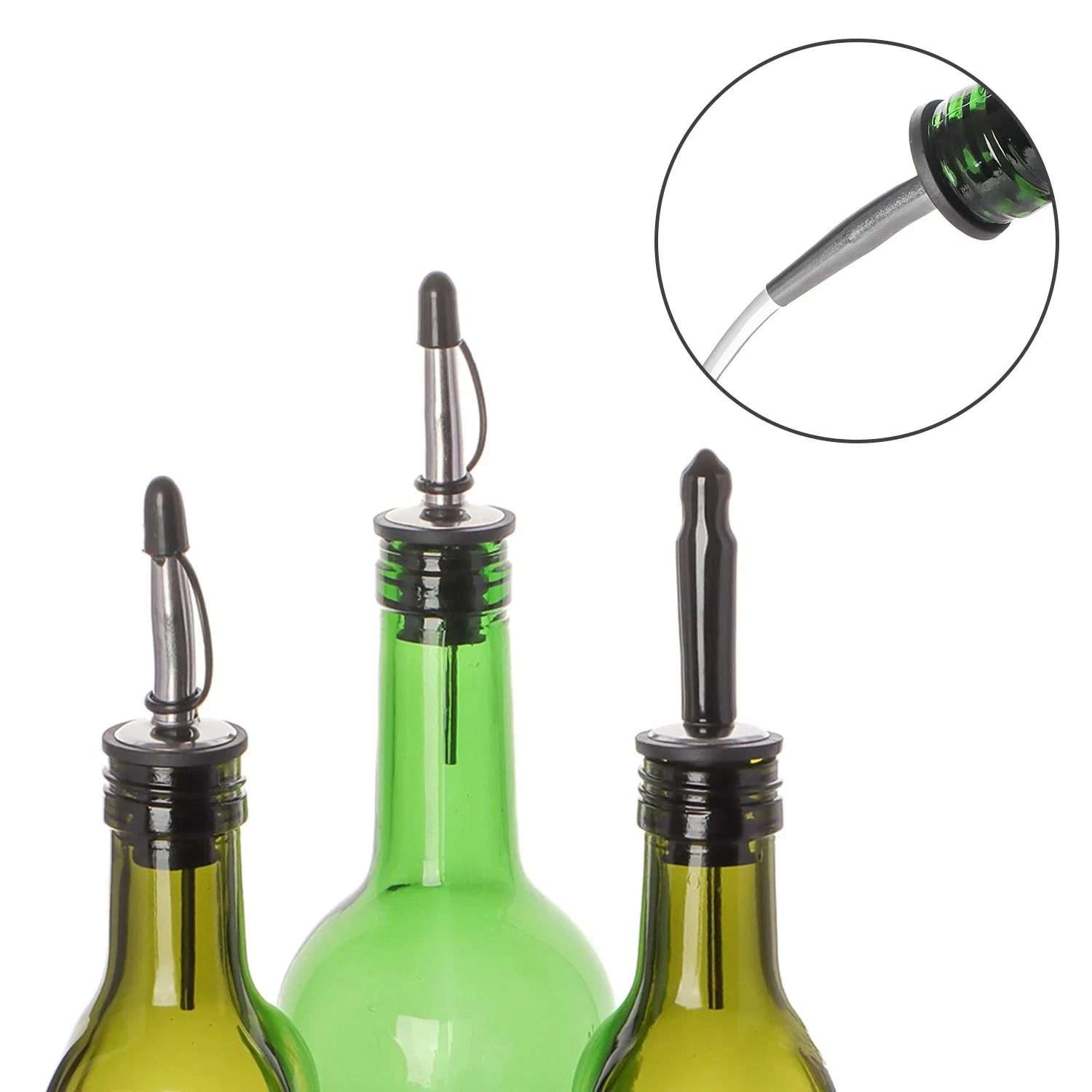 Customized Shape Rose Gold Wine Pourer Weighted Stainless Steel Pourer for Alcohol Spouts Bottle