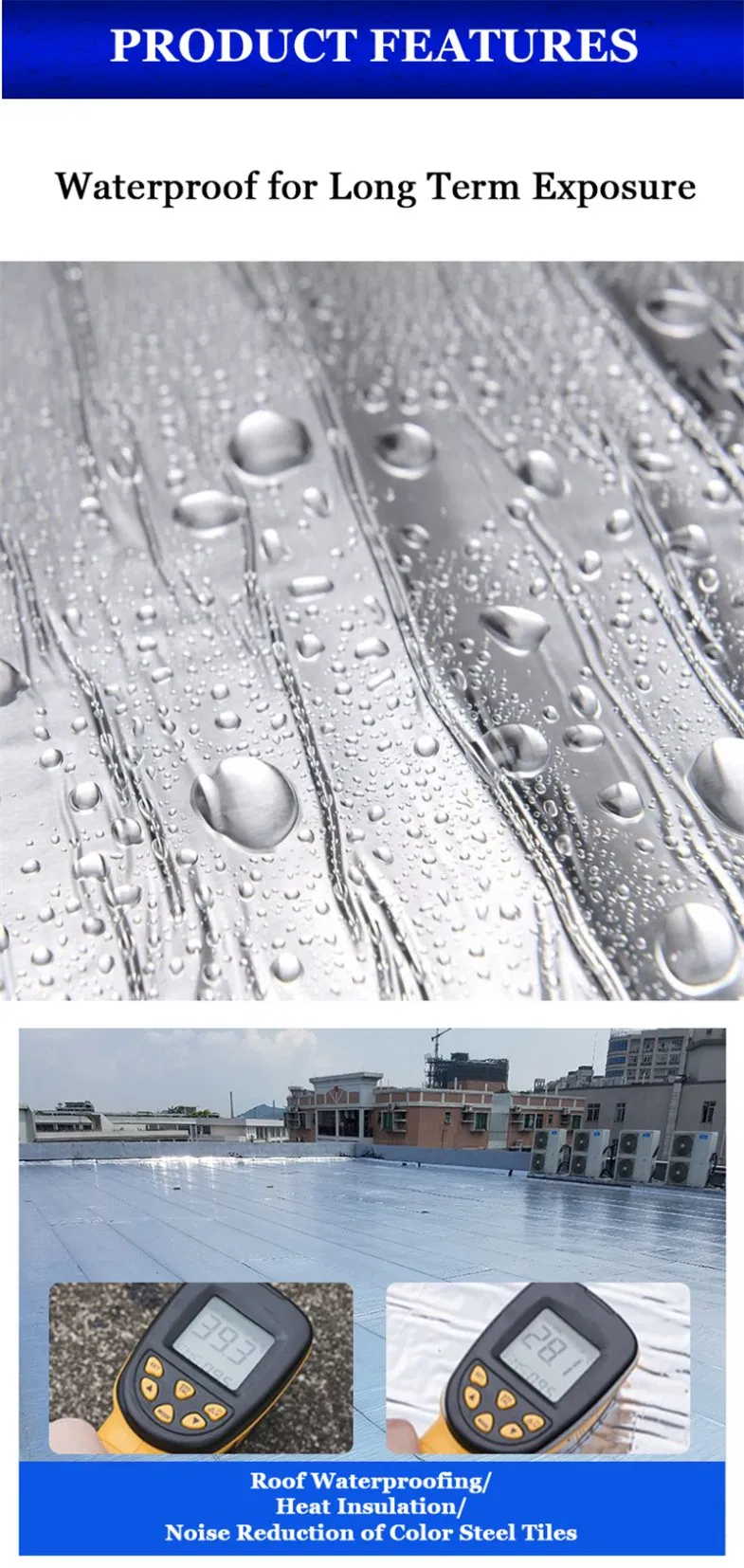 Self-Adhesive Bitumen Waterproofing Membrane Strong Bridging Layer for Roof Crack Sealing Repair