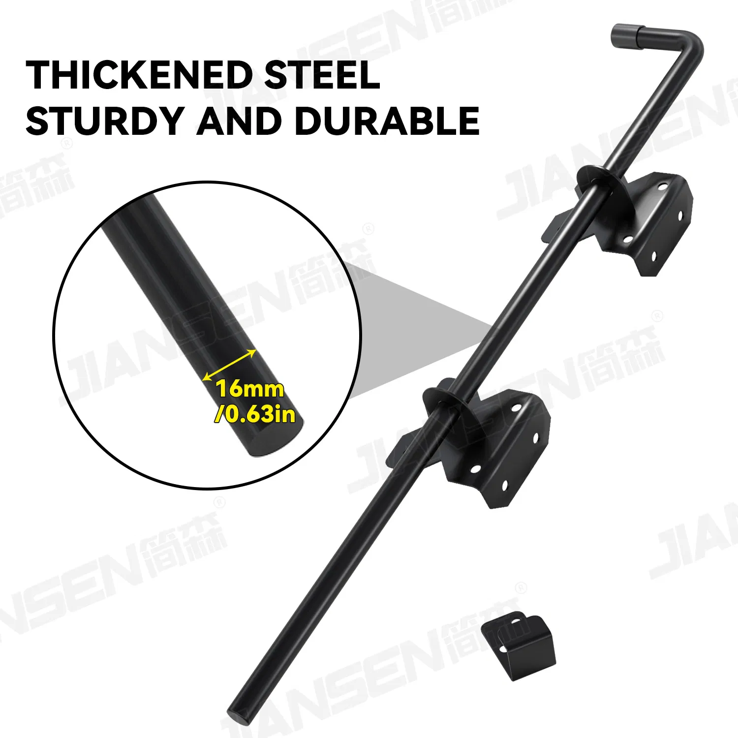 Wholesale OEM 304stainless Steel Black Heavy-Duty Drop Rod Fence Door Hardware Durable Door Drop Rod Gate Gravity Latch for Garden Gate