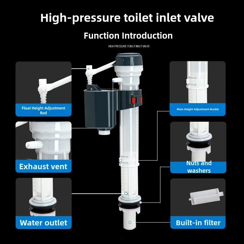 Fluor High Pressure Toilet Inlet Valve Bathroom Accessories Toilet Flush Valve